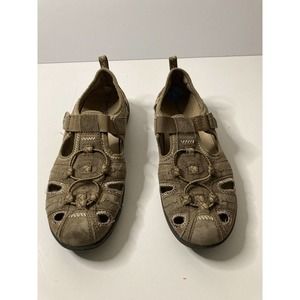 Earth Origins Womens size 7.5 Sedona Brown Suede Mary Jane Flats Shoes